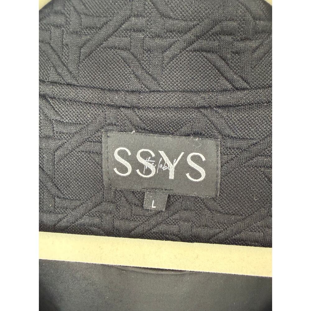 SSYS The Label Black Textured Jacquard Quarter Zip Mini Dress Size L Minimalist - Picture 5 of 8